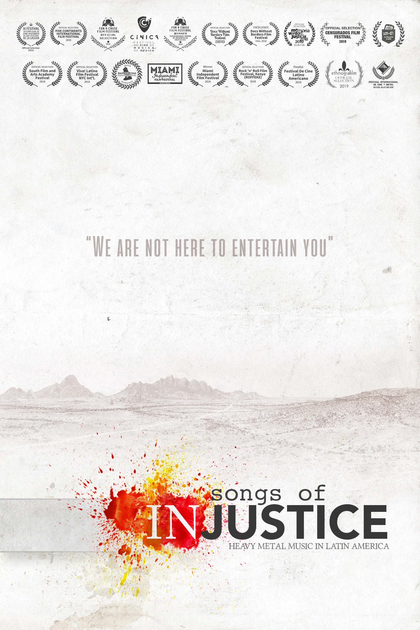 Songs of Injustice – Poster w Laurels - Nelson Varas Diaz
