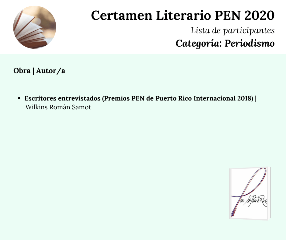 Certamen Literario PEN 2020
