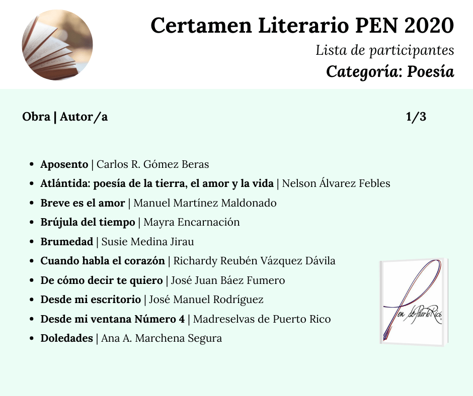 Certamen Literario PEN 2020